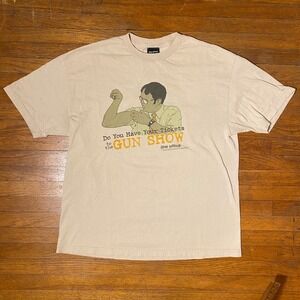 2000s The Office Dwight Gun Show T Shirt Mens L Beige TV Show